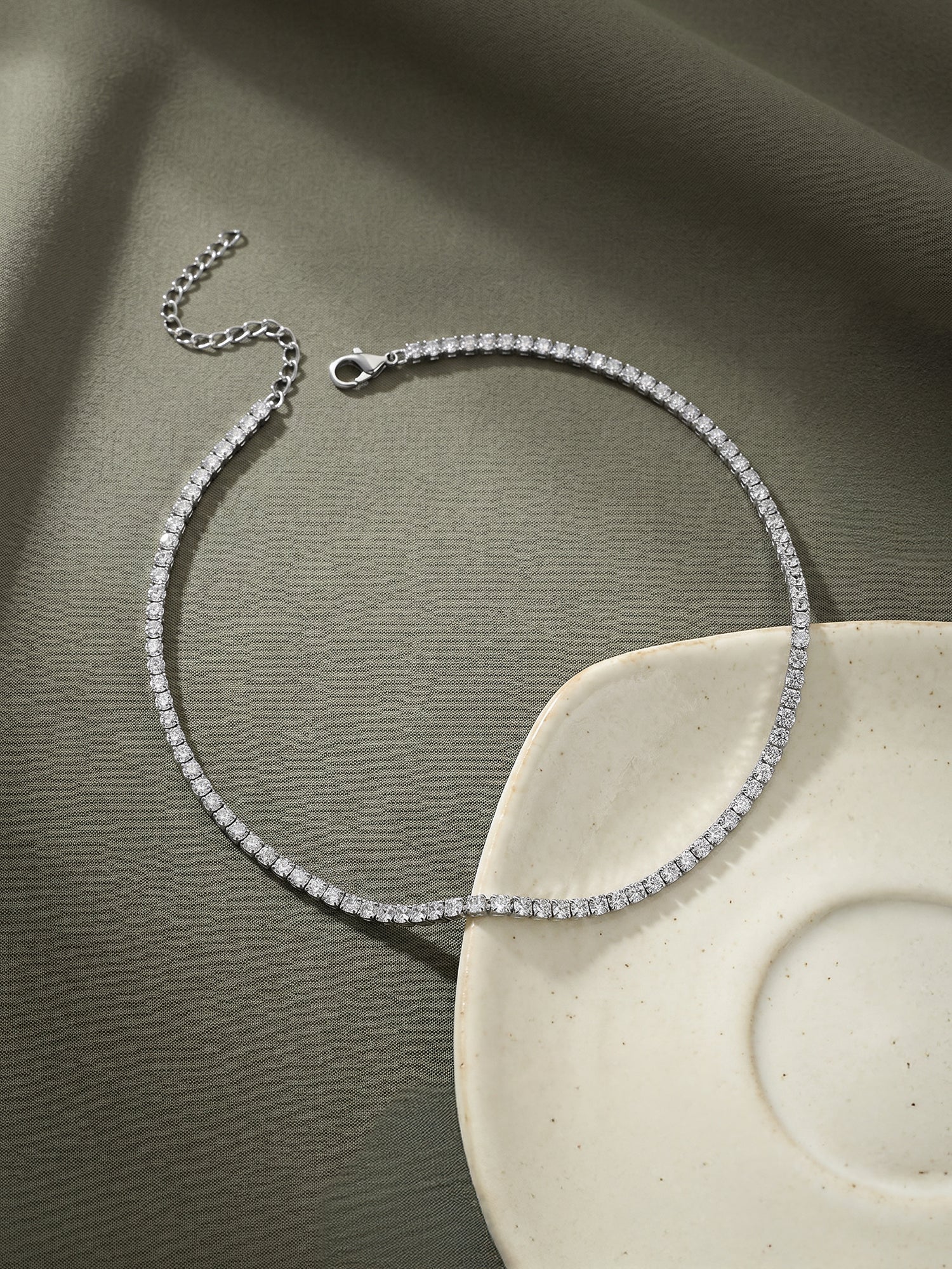 Silver Classic Tennis Anklet