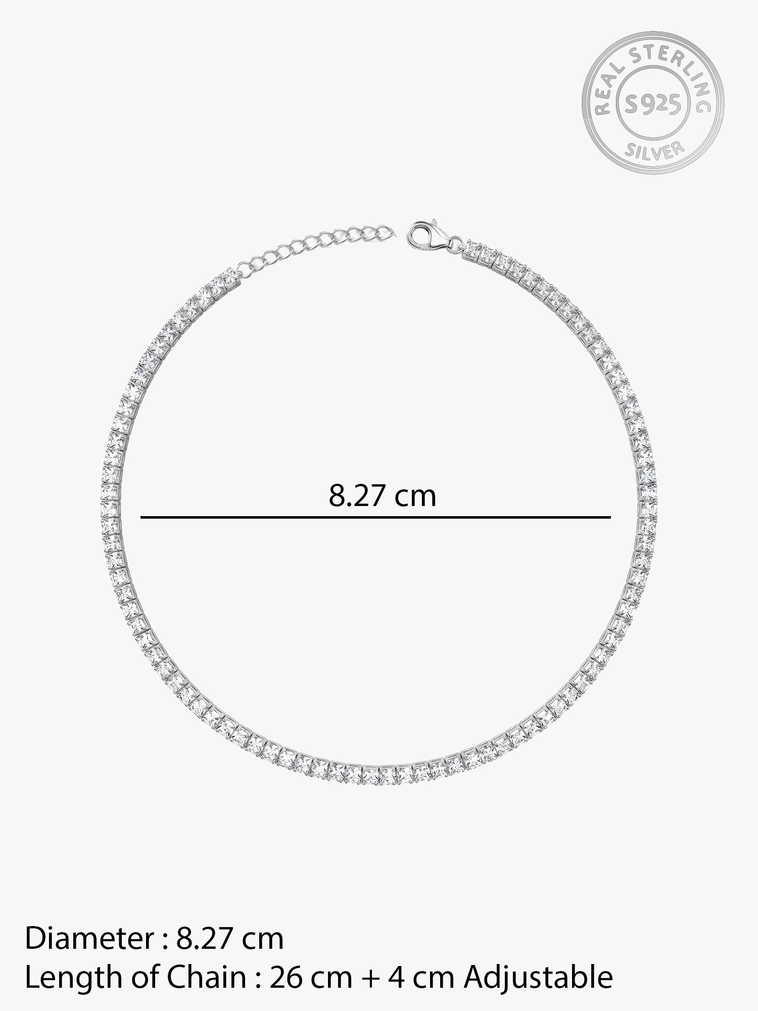Silver Classic Tennis Anklet