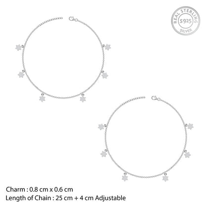 Silver Star Moment Anklet for women