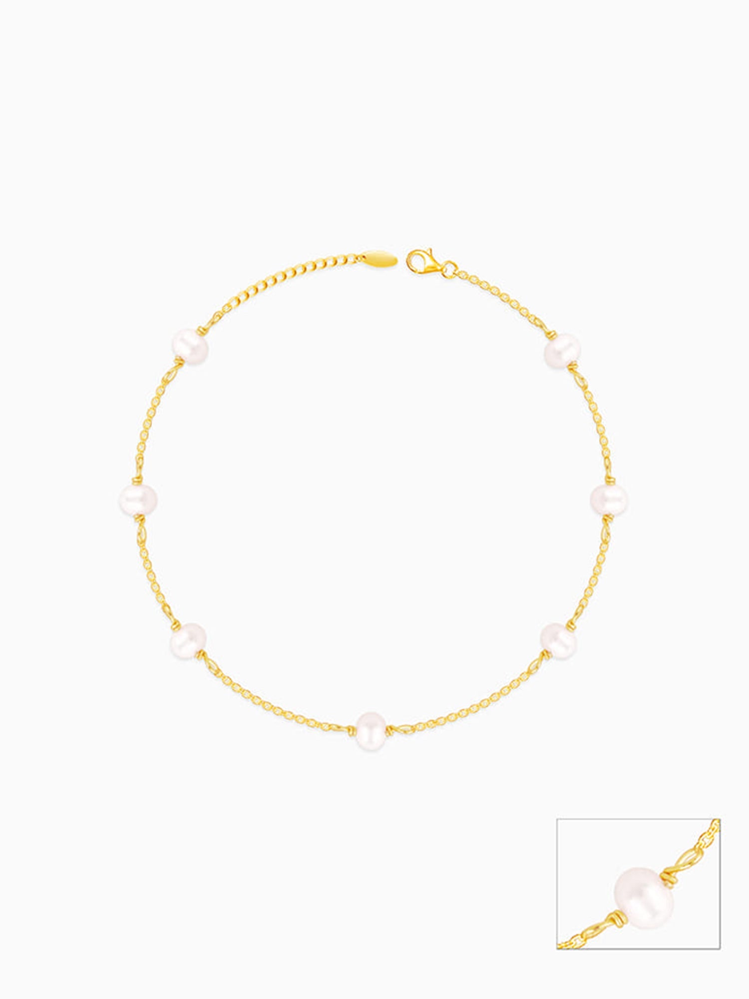Golden Minimal Pearl Anklet