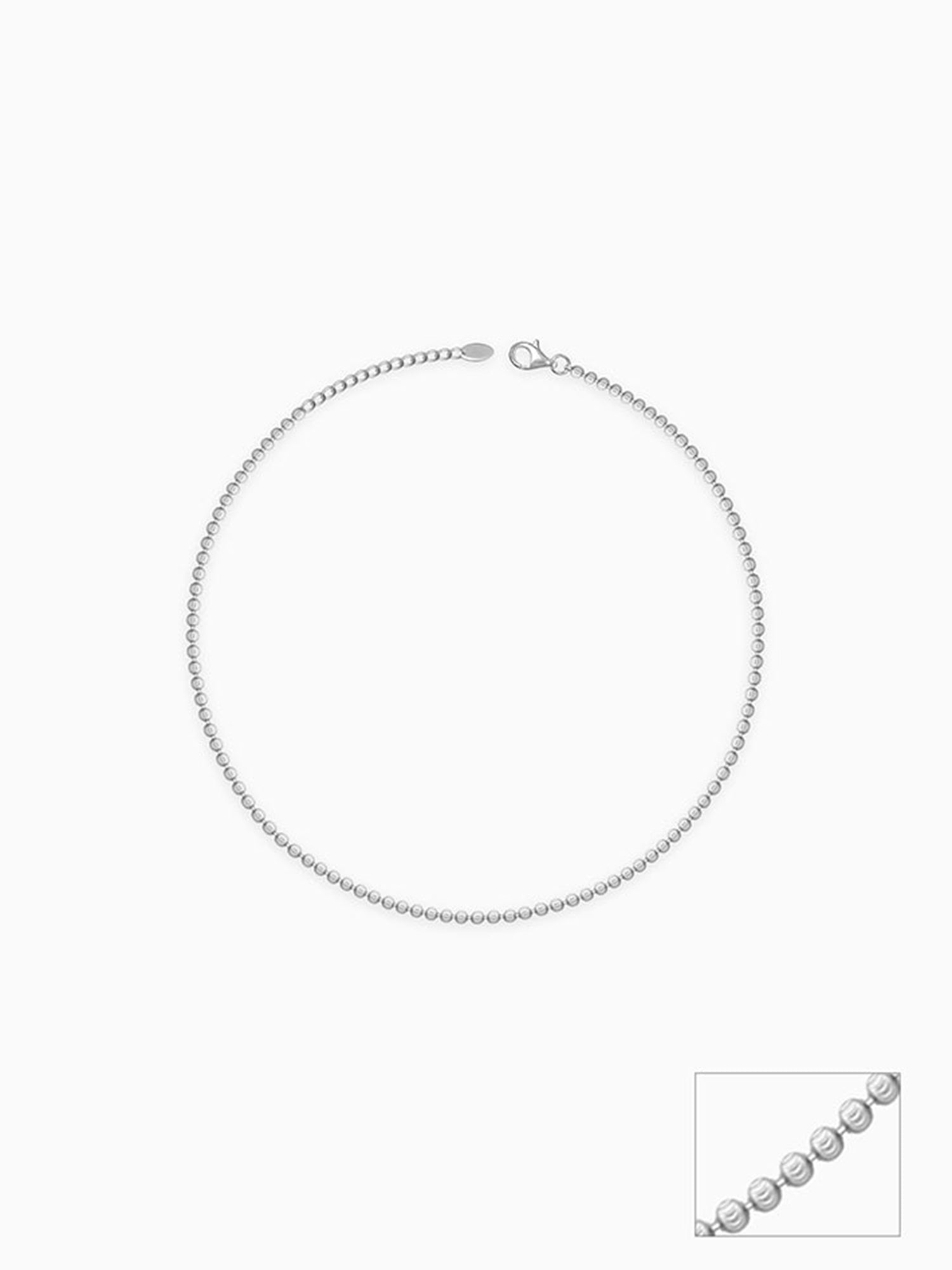Silver Minimal Beaded Anklet