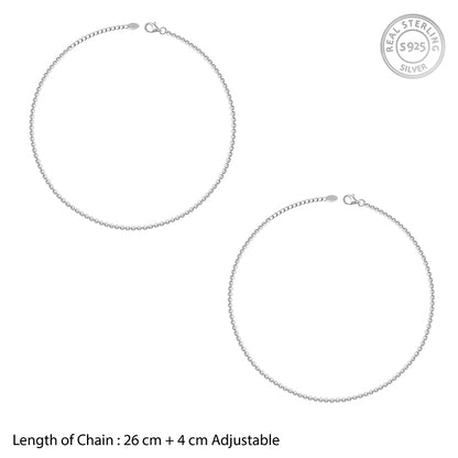 Silver Minimal Beaded Anklet