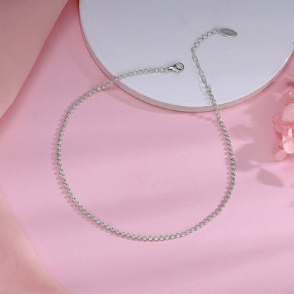 Silver Minimal Beaded Anklet