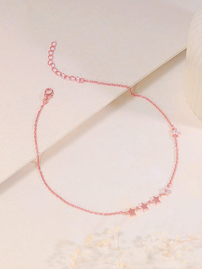 Rose Gold Tetrad Stars Anklet