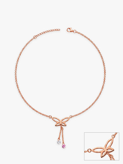 Rose Gold Dancing Flutter Anklet