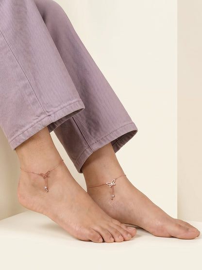 Rose Gold Dancing Flutter Anklet