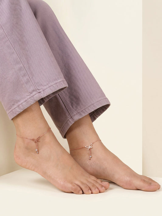 Rose Gold Dancing Flutter Anklet