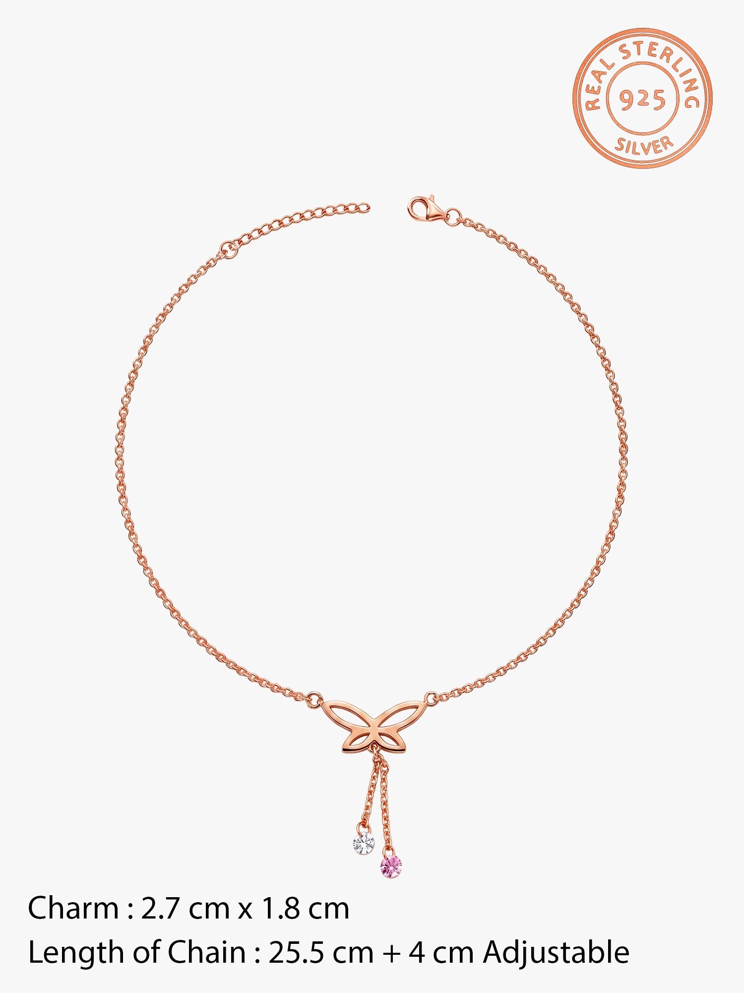 Rose Gold Dancing Flutter Anklet