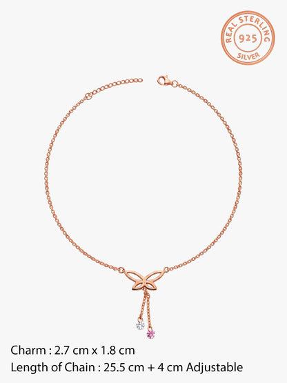 Rose Gold Dancing Flutter Anklet