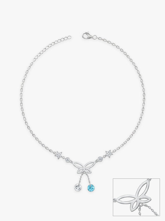 Silver Be A Butterfly Anklet