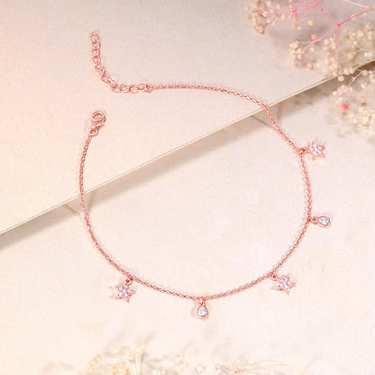 Rose Gold Starry Charm Anklet