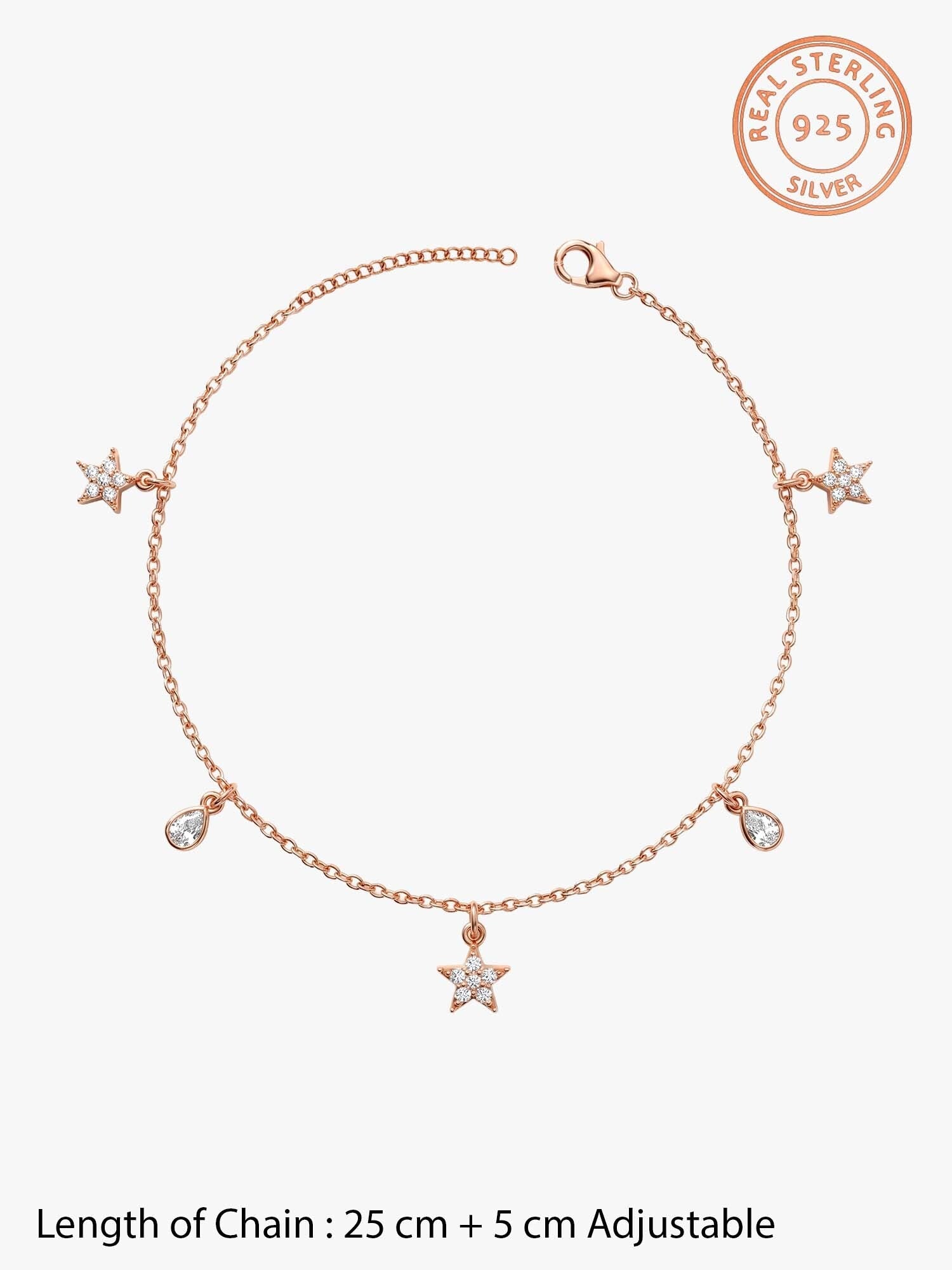Rose Gold Starry Charm Anklet