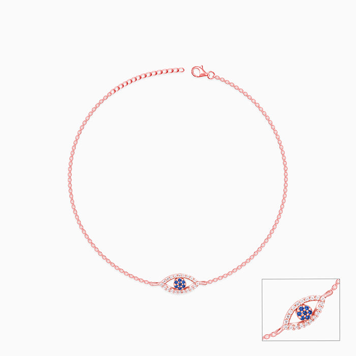 Rose Gold The Evil Eye Anklet - view 3