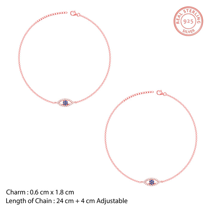 Rose Gold The Evil Eye Anklet - view 4