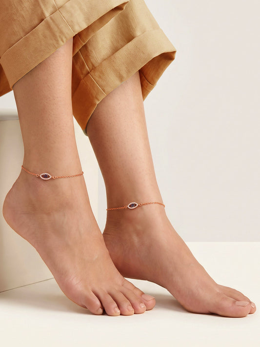 Rose Gold The Evil Eye Anklet