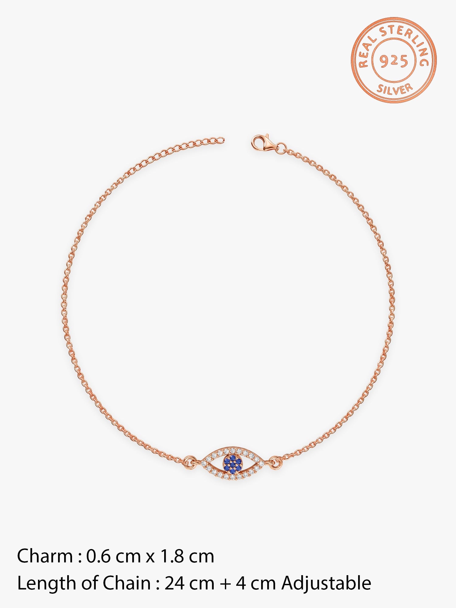 Rose Gold The Evil Eye Anklet