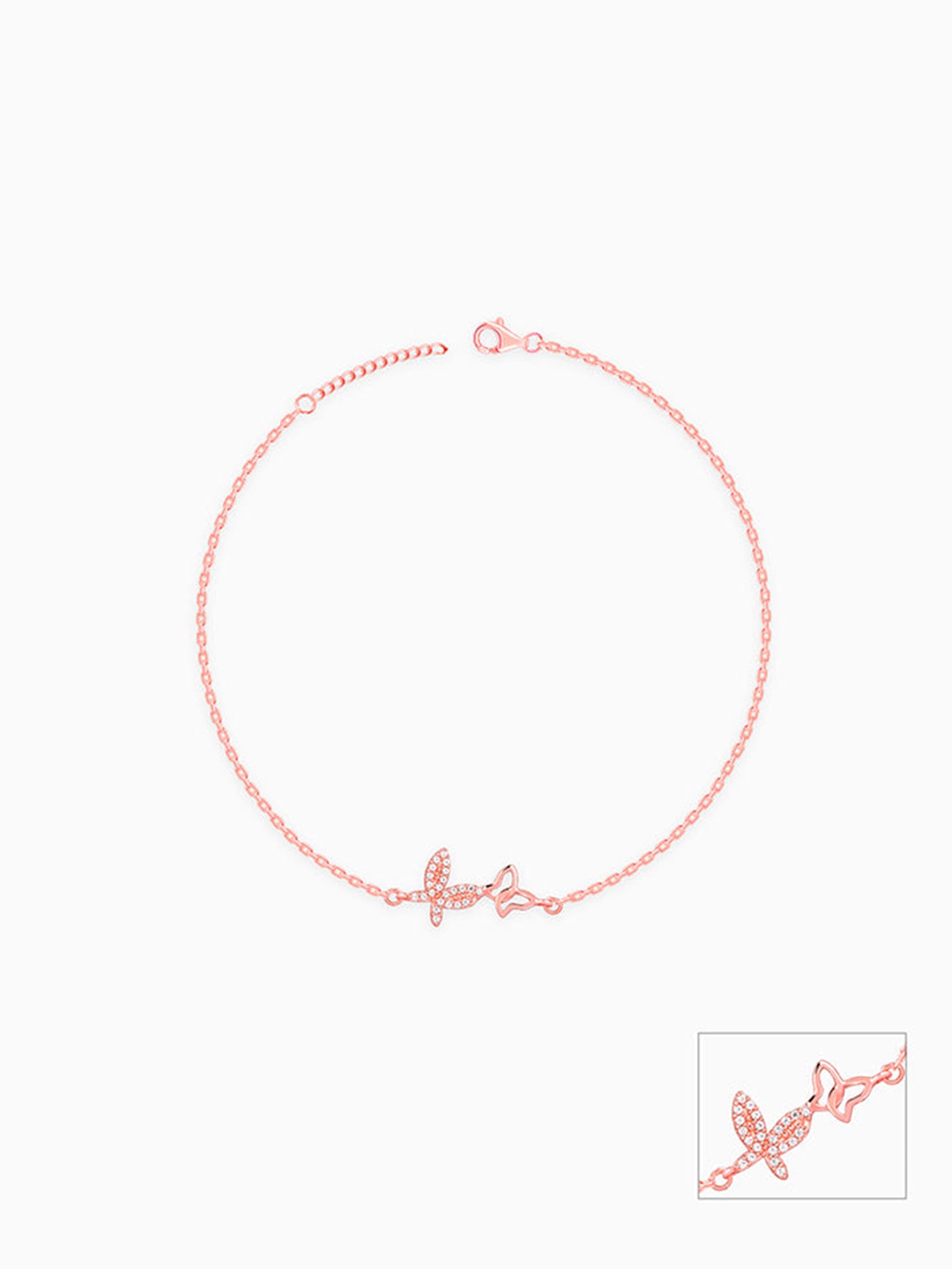 Rose Gold Butterfly Duo Anklet