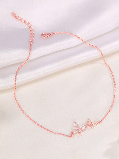 Rose Gold Butterfly Duo Anklet