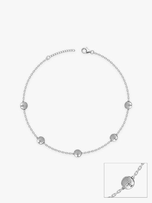 Silver Bohemian Beaded Anklet