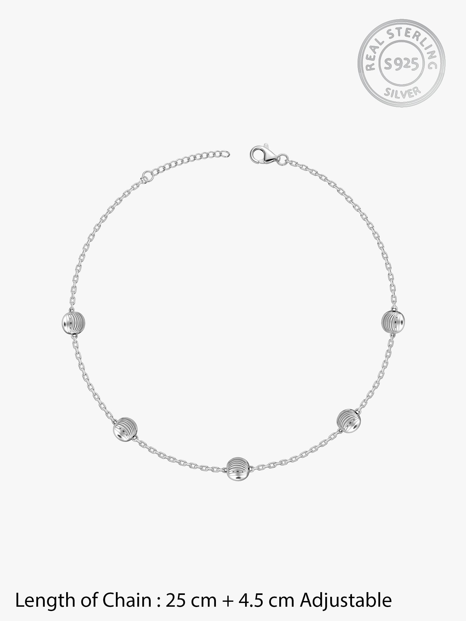 Silver Bohemian Beaded Anklet