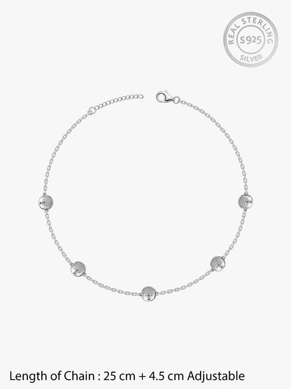 Silver Bohemian Beaded Anklet