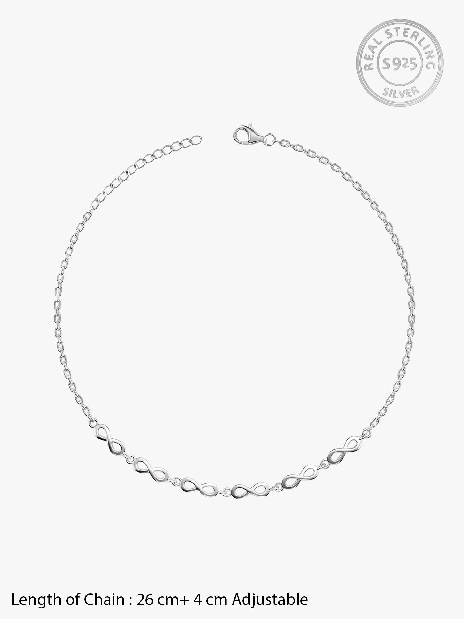 Silver Infinite Joy Anklet