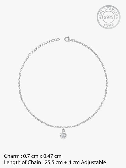 Silver Glow Linked Chain Anklet