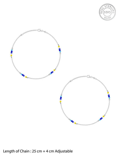 Silver Dawn Glow Anklet