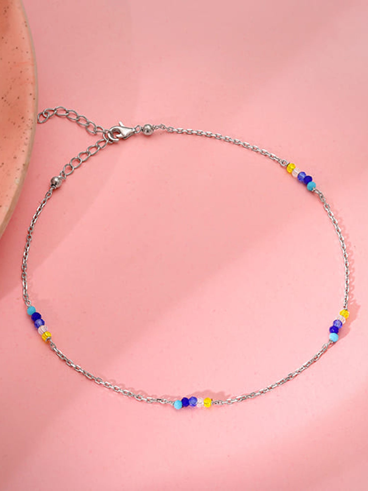 Silver Dawn Glow Anklet