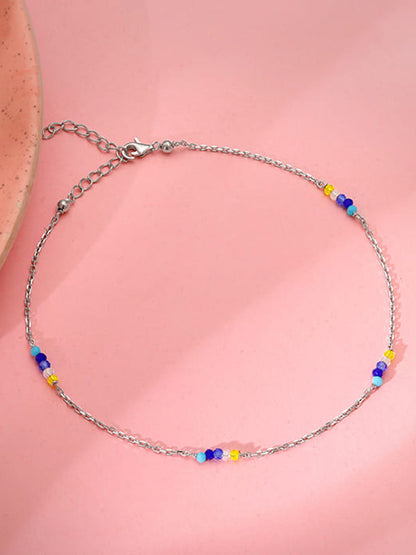 Silver Dawn Glow Anklet