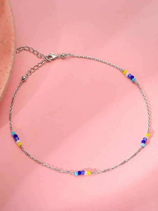 Silver Dawn Glow Anklet