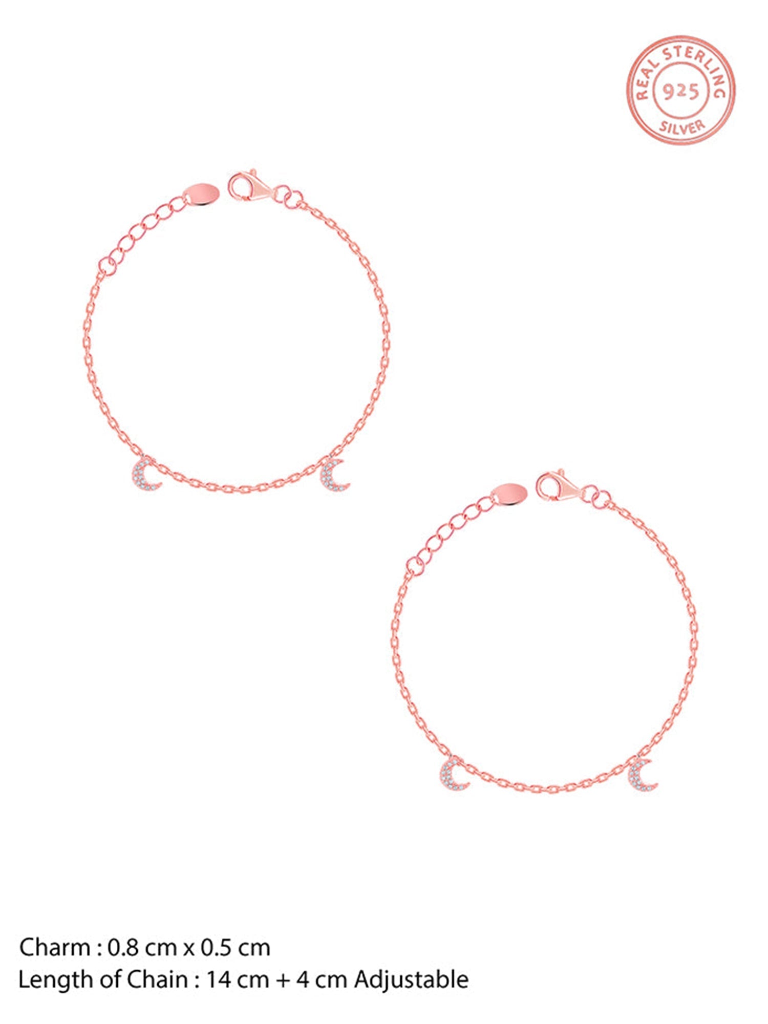 Rose Gold Crescent Kids Anklet (1-5 Years)