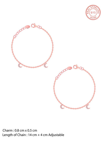 Rose Gold Crescent Kids Anklet (1-5 Years)