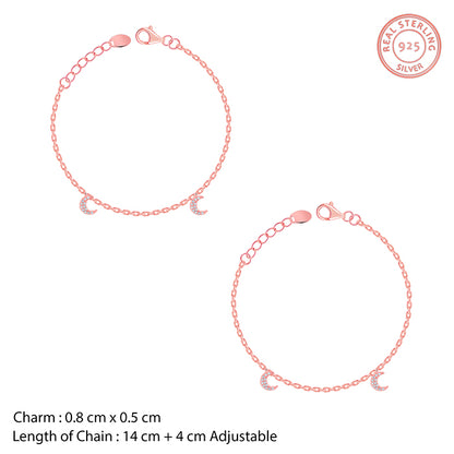 Rose Gold Crescent Kids Anklet (1-5 Years)