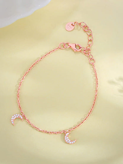 Rose Gold Crescent Kids Anklet (1-5 Years)