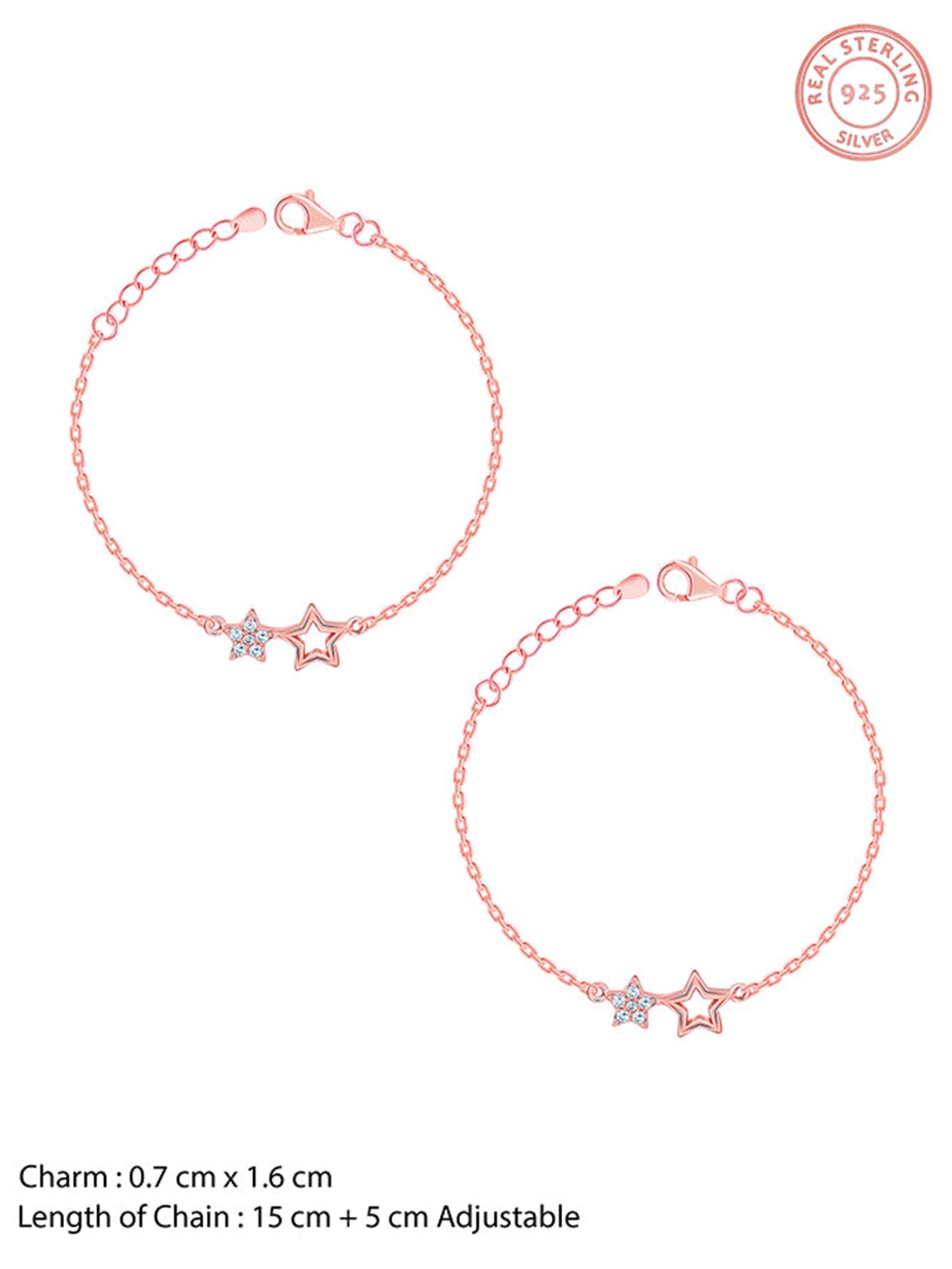 Rose Gold Shining Star Kids Anklet  (1-5 years)
