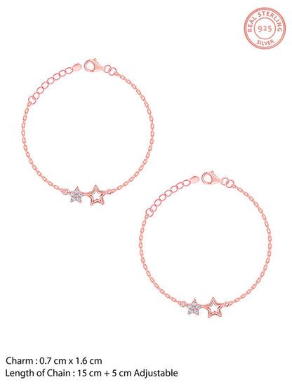 Rose Gold Shining Star Kids Anklet  (1-5 years)