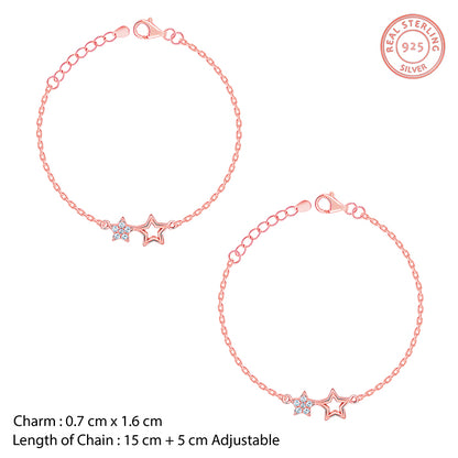 Rose Gold Shining Star Kids Anklet  (1-5 years)