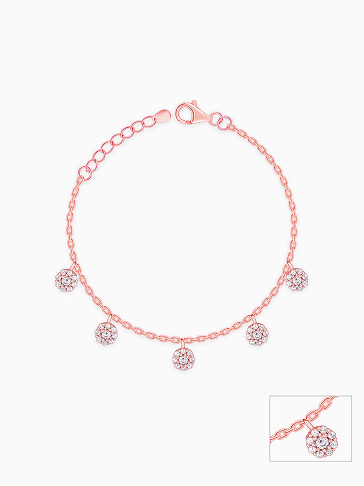Rose Gold Sparkly Charm Kids Anklet (1-5 years)