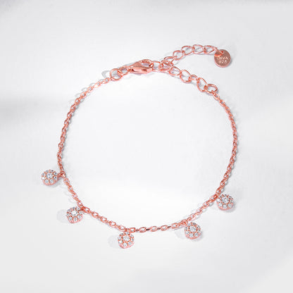 Rose Gold Sparkly Charm Kids Anklet (1-5 years)