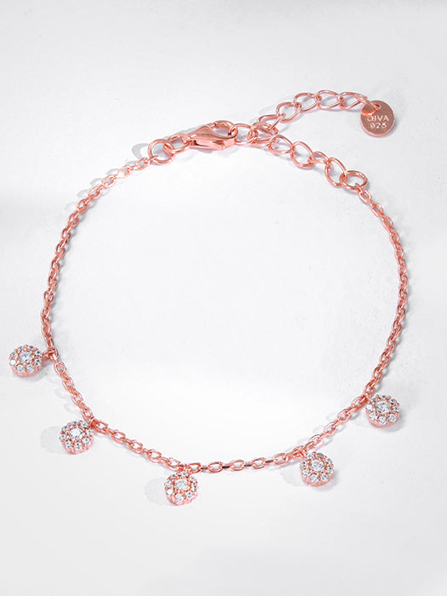 Rose Gold Sparkly Charm Kids Anklet (1-5 years)