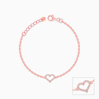 Rose Gold Heart Kids Anklet  (1-5 years)