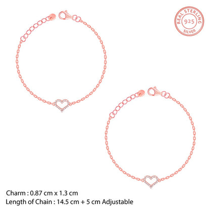 Rose Gold Heart Kids Anklet  (1-5 years)