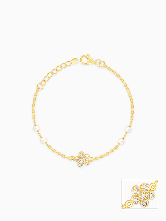 Golden Floral Kids Anklet (1-5 years)