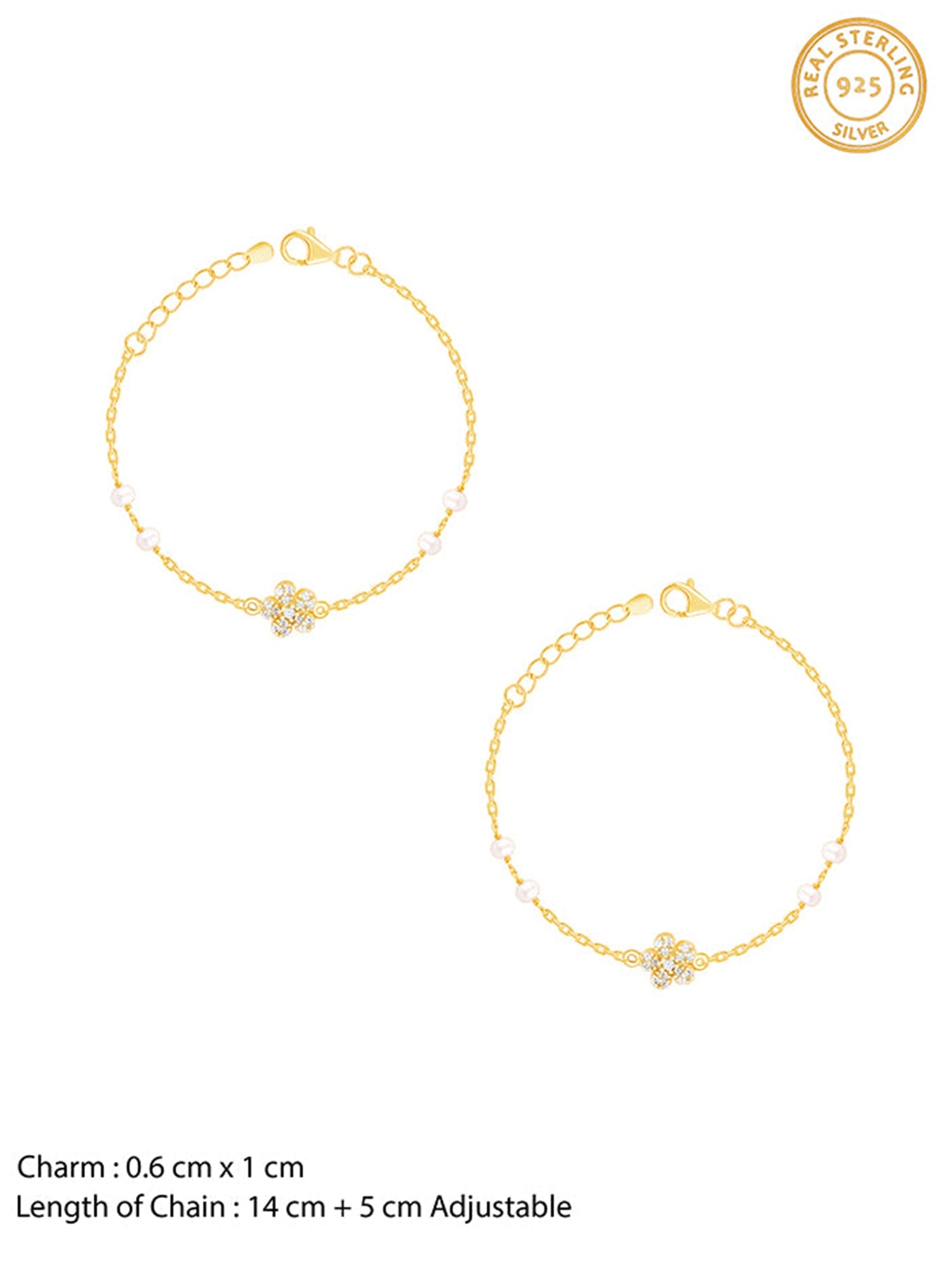 Golden Floral Kids Anklet (1-5 years)