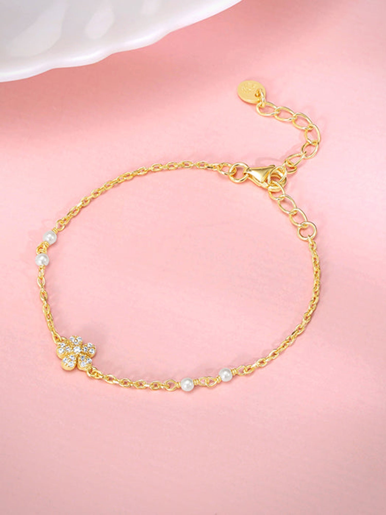 Golden Floral Kids Anklet (1-5 years)