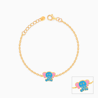 Golden Baby Elephant Kids Anklet (1-5 Years)