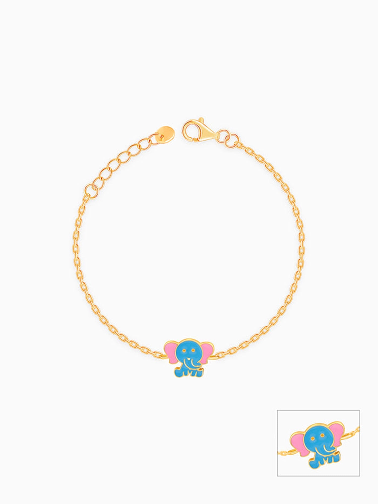Golden Baby Elephant Kids Anklet (1-5 Years)