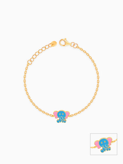 Golden Baby Elephant Kids Anklet (1-5 Years)