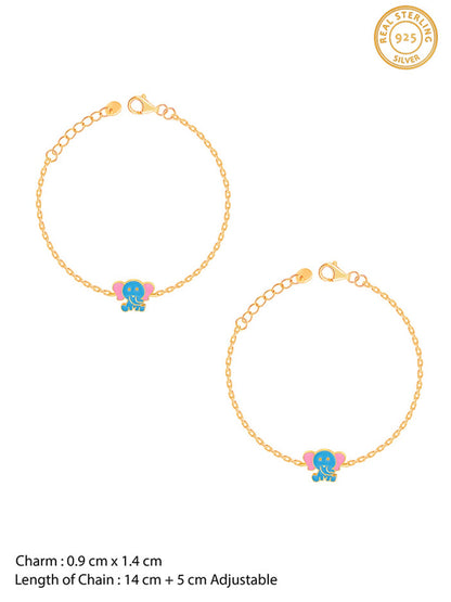 Golden Baby Elephant Kids Anklet (1-5 Years)